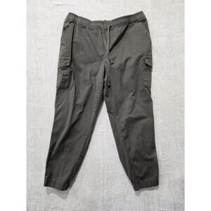 Est. 1946 Boho Cargo Joggers Women' Size 18/20 Elastic Waist Ankle Army Green